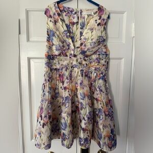Zimmermann Floral Mini Dress - Purple, Pink, Orange. NWT.